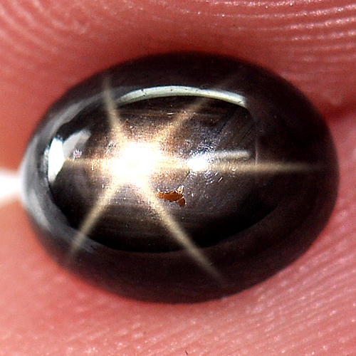 1.57 Ct. Attractive Natural Gemstone 6 Ray Black Star Sapphire Oval Cabochon