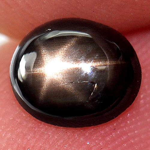 1.14 Ct. Oval Cabochon Natural Gemstone 6 Ray Black Star Sapphire