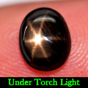 1.43 Ct. Natural 6 Ray Black Star Oval Cab Sapphire Gemstone