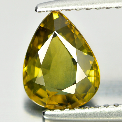 Sapphire Greenish Yellow 1.65 Ct. Clean Pear 8.6 x 6.7 Mm. Natural Gemstone