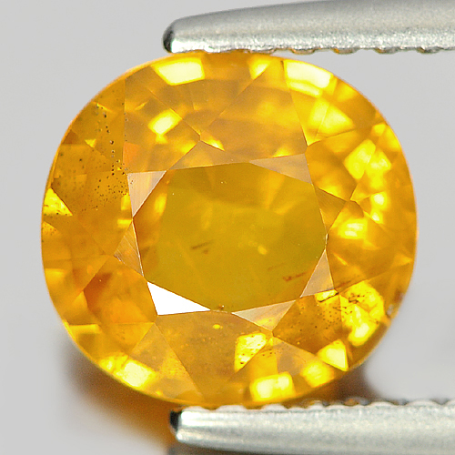 Yellow Sapphire 1.98 Ct. Oval Shape 7.7 x 7.3 x 4 Mm. Natural Gemstone Thailand