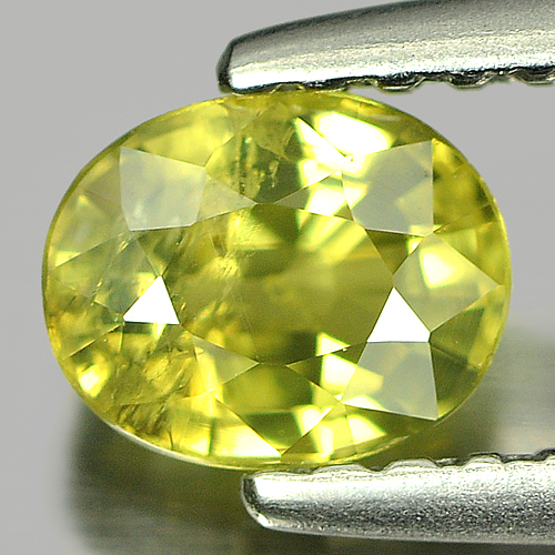 0.74 Ct. Oval Shape Natural Gemstone Greenish Yellow Sapphire