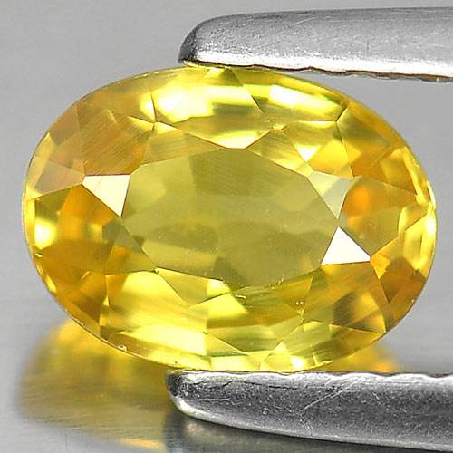 Yellow Sapphire 1.13 Ct. VVS Oval 7.1 x 5.2 Mm. Natural Gemstone From Thailand