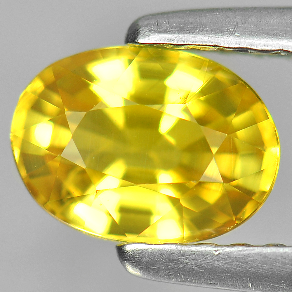 Yellow Sapphire 1.06 Ct. VS Oval Shape 6.8 x 5 Mm. Natural Gemstone Thailand