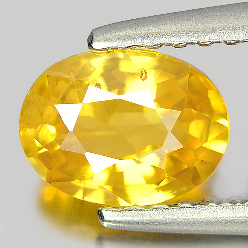 Yellow Sapphire 1.10 Ct. Oval Shape 6.8 x 5 Mm. Natural Gem Heated Thailand