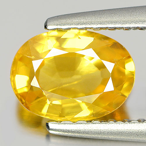 Yellow Sapphire 1.12 Ct. Oval Shape 7.1 x 5.3 Mm. Natural Gemstone Thailand