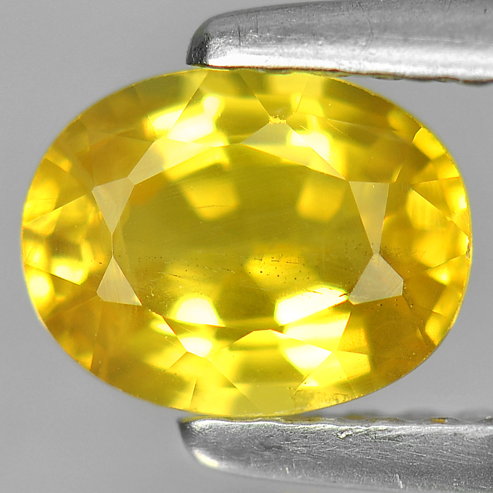 Yellow Sapphire 1.15 Ct. Oval Shape 6.8 x 5.3 Mm. Natural Gemstone Thailand