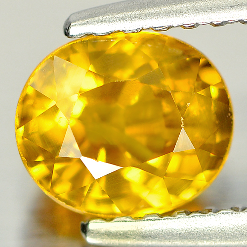 Yellow Sapphire 1.26 Ct. Oval Shape 6.5 x 5.5 Mm. Natural Gemstone Thailand