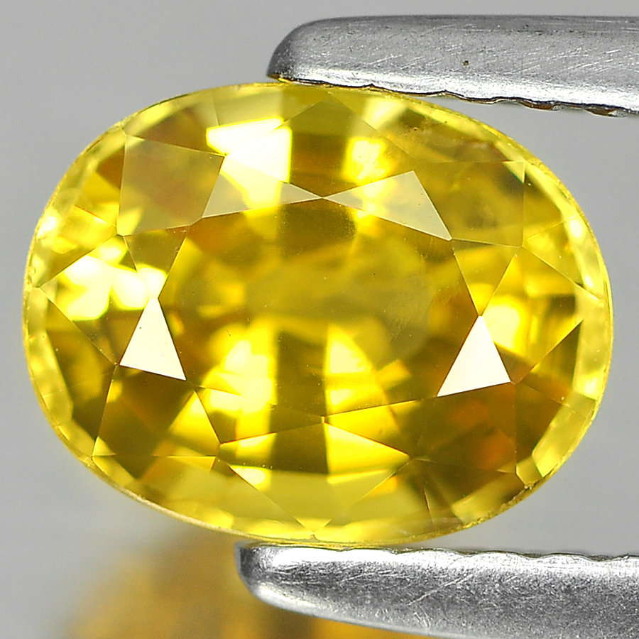 Yellow Sapphire 1.68 Ct. Oval Shape 7.6 x 6 x 4.3 Mm. Natural Gemstone Thailand