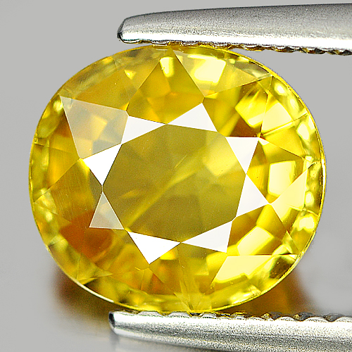Yellow Sapphire 2.25 Ct. Oval Shape 8.3 x 7.5 Mm. Natural Gemstone Thailand