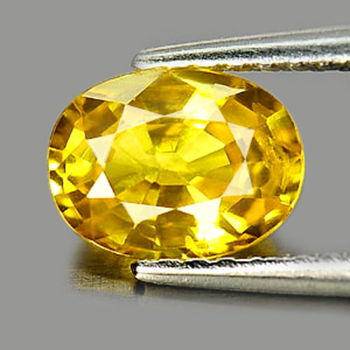 Yellow Sapphire 1.19 Ct. Oval Shape 7.4 x 5.6 Mm. Natural Gemstone Thailand