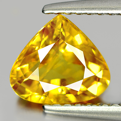 Yellow Sapphire 1.69 Ct. Pear Shape 8 x 7.2 x 4 Mm. Natural Gem From Thailand