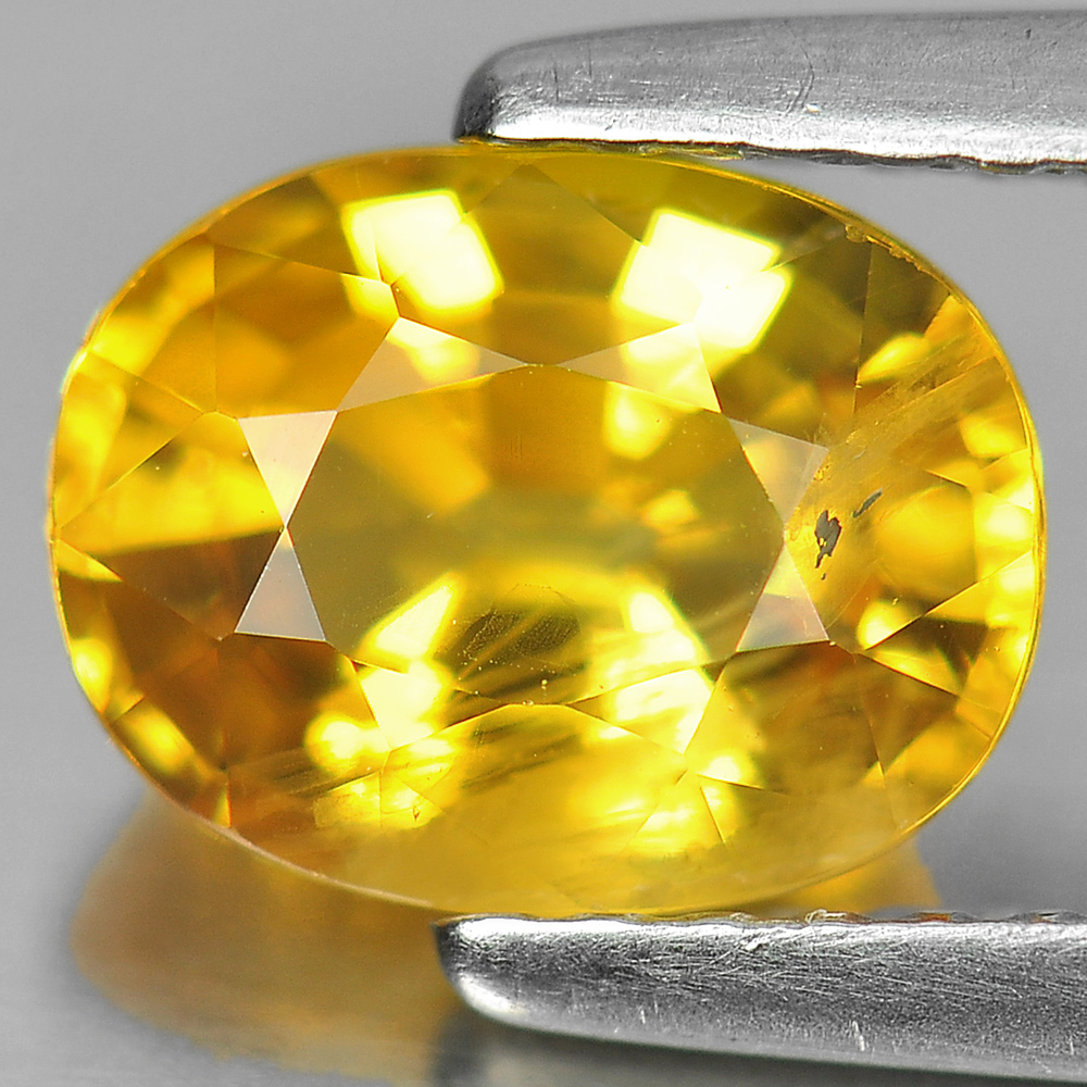 Yellow Sapphire 1.73 Ct. Oval Shape 7.8 x 6 Mm. Natural Gemstone From Thailand