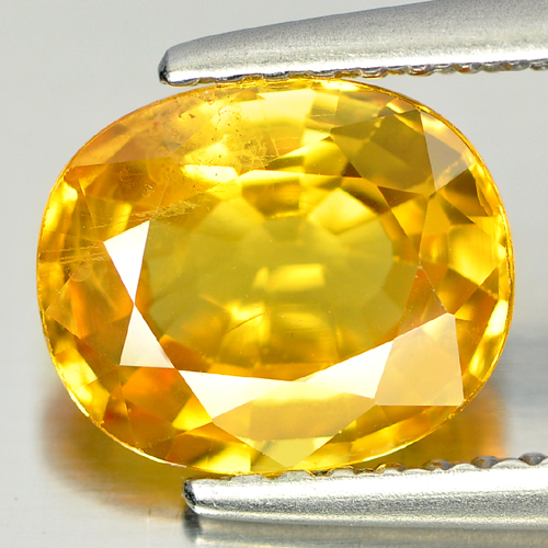 Yellow Sapphire 2.21 Ct. Oval Shape 8.6 x 7.1 Mm. Natural Gemstone Thailand