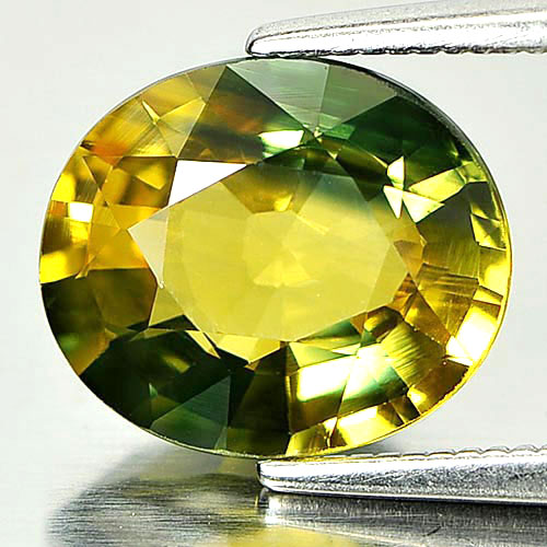 Sapphire Green Yellow 3.91 Ct. Certified VVS Oval Natural Gemstone Thailand