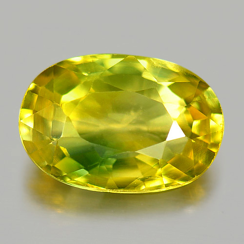 Green Yellow Sapphire 2.09 Ct. VVS Oval 9.2 x 6.3 Mm. Natural Gemstone Thailand