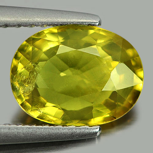 Bluish Yellow Sapphire 2.05 Ct. Oval Shape 8.9 x 6.7 x 3.6 Mm. Natural Gemstone