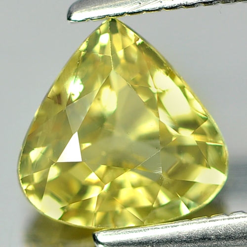 Yellow Sapphire 1.22 Ct. Pear Shape 6.8 x 6.8 Mm. Natural Gemstone Thailand