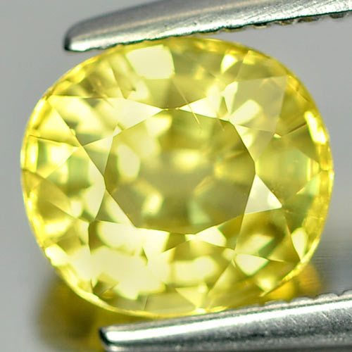 Yellow Sapphire 1.77 Ct. Oval Shape 7 x 6.5 x 4.3 Mm. Natural Gemstone Thailand