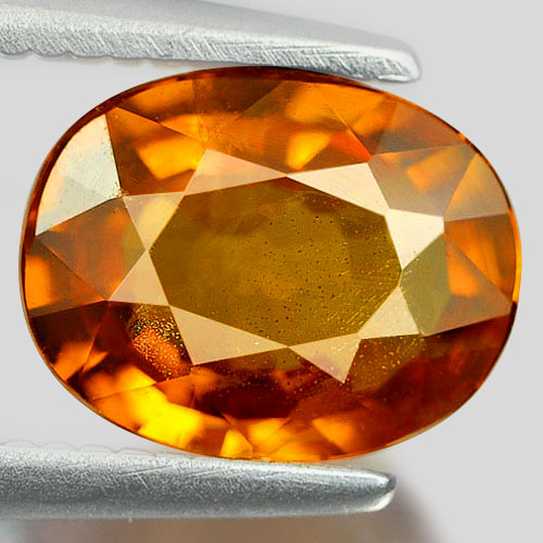 Yellow Orange Sapphire 1.56 Ct. Oval Shape 8 x 6.3 Mm. Natural Gemstone Thailand
