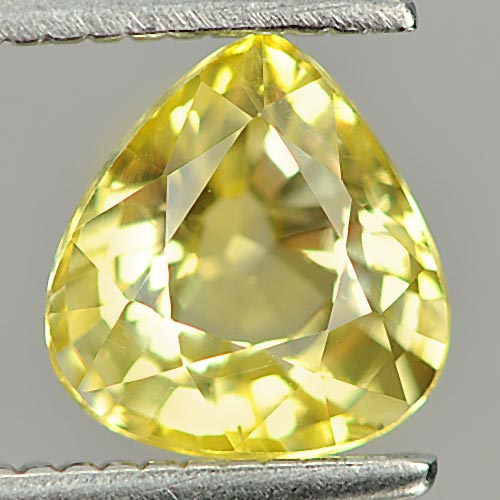 Yellow Sapphie 1.17 Ct. Pear Shape 6.4 x 6.1 Mm. Natural Gemstone Heated Ceylon