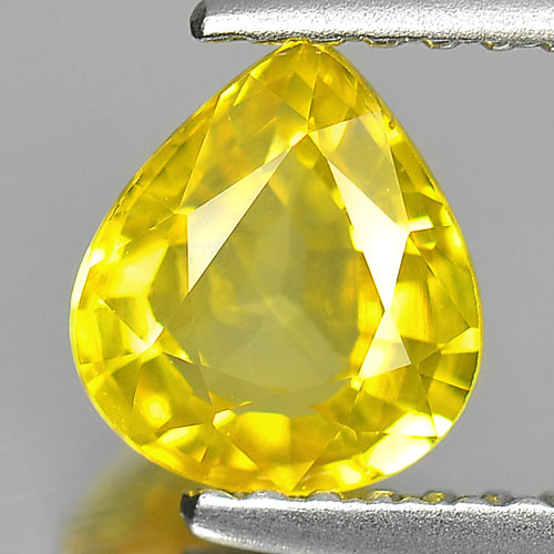 Yellow Sapphire 1.09 Ct. Pear Shape 6.8 x 6 Mm. Natural Gemstone Heated Ceylon