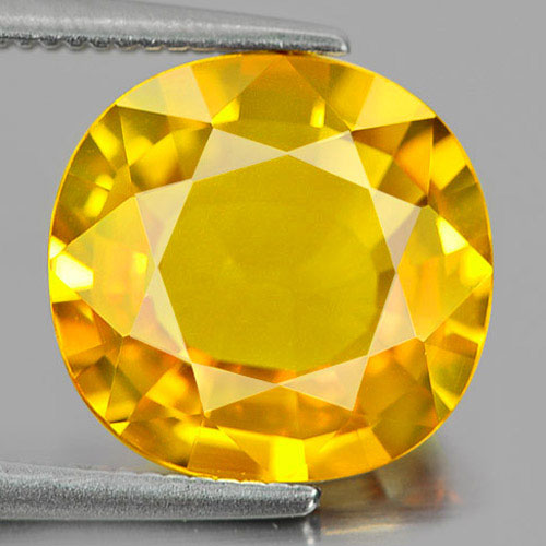 Certified Yellow Sapphire 4.18 Ct. Clean Oval 10.61 x 10.23 Mm. Natural Thailand