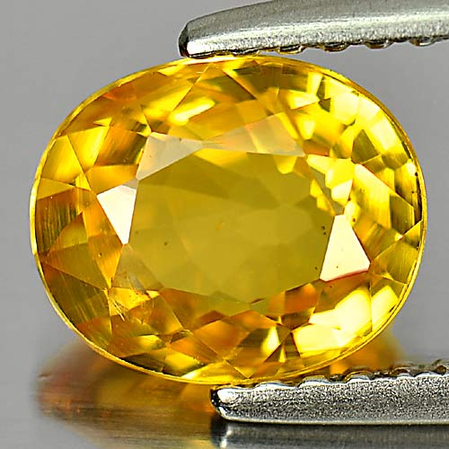 Yellow Sapphire 1.67 Ct. Oval Shape 7.6 x 6.3 Mm. Natural Gemstone From Thailand