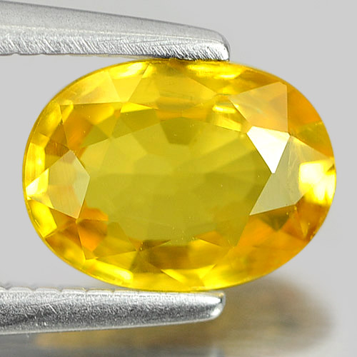 Yellow Sapphire 1.06 Ct. Oval Shape 7.2 x 5.3 Mm. Natural Gem From Thailand