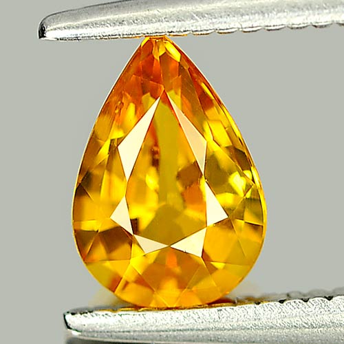 Yellow Sapphire 0.80 Ct. Pear Shape 7.1 x 4.9 Mm. Natural Gemstone Ceylon