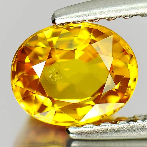 Yellow Sapphire 1.05 Ct. Oval Shape 6.4 x 5.2 Mm. Natural Gemstone Ceylon