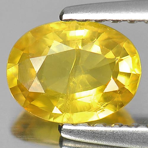 0.89 Ct. Oval Natural Gemstone Yellow Sapphire Good Cutting