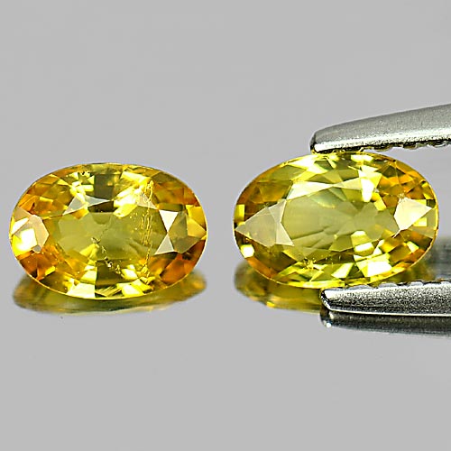 1.06 Ct. 2 Pcs. Good Natural Gems Yellow Songea Sapphire Oval Shape