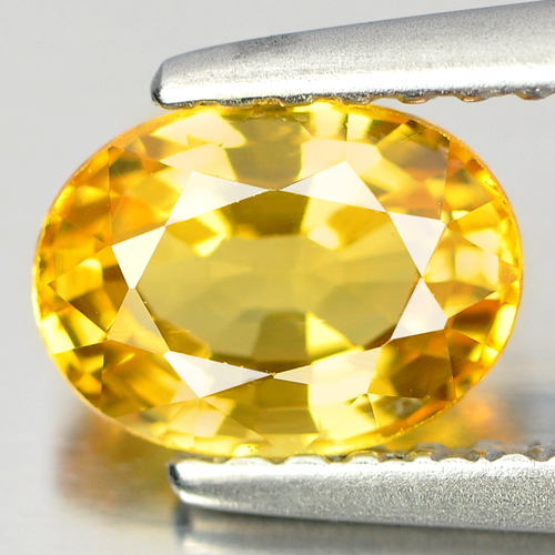 Yellow Sapphire 1.17 Ct. Clean Oval Shape 6.9 x 5.1 Mm. Natural Gem Madagascar