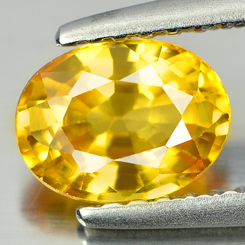 Yellow Sapphire 1.13 Ct. Clean Oval 6.9 x 5.2 Mm. Natural Gemstone Madagascar