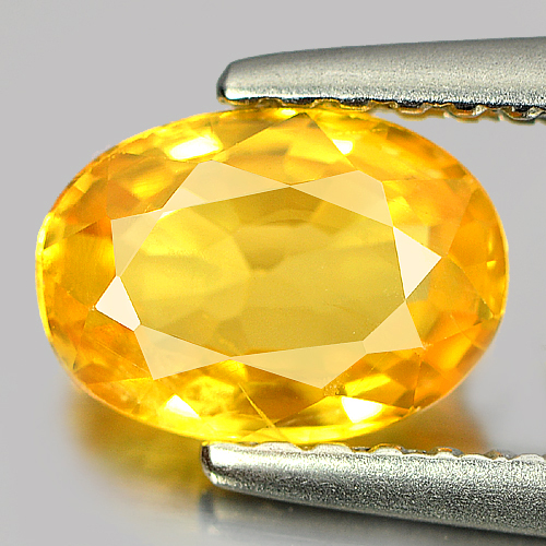 Yellow Sapphire 0.97 Ct. Oval Shape 7 x 5 Mm. Natural Gem Heated Madagascar