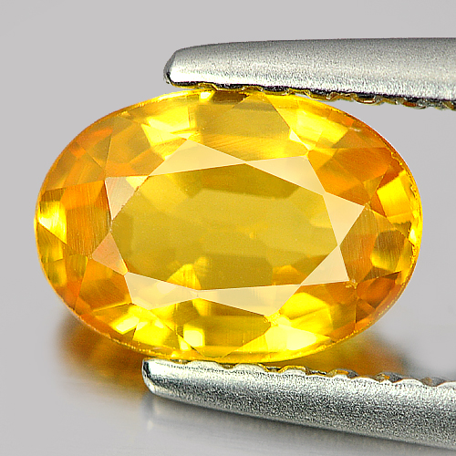 Yellow Sapphire 1.07 Ct. VVS Oval 7 x 5 Mm. Natural Gemstone From Madagascar