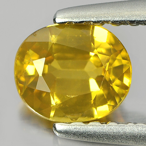 0.63 Ct. Oval Shape 5.6 x 4.7 Mm. Natural Gemstone Yellow Sapphire From Thailand