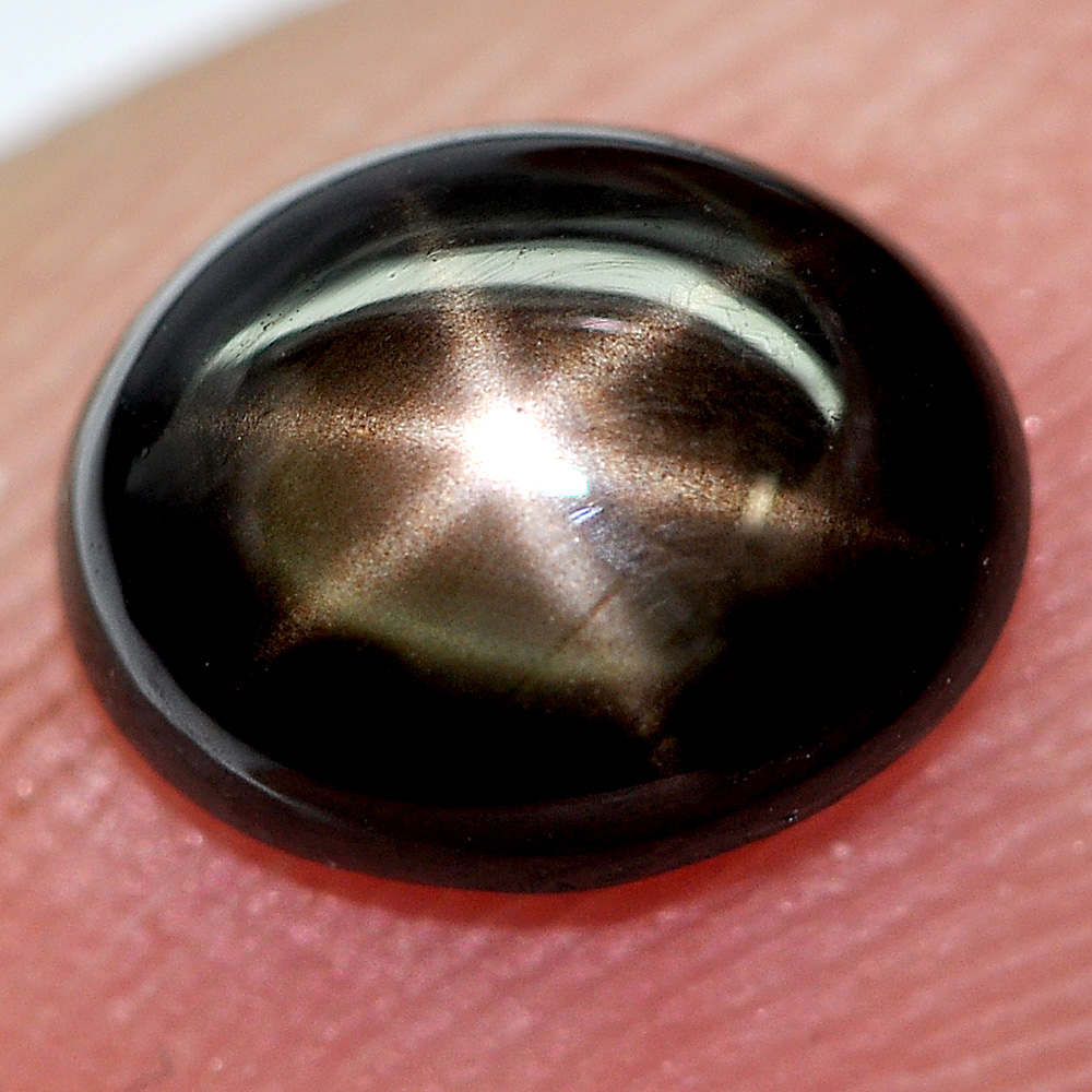 1.49 Ct. Shinning Natural Black Star Sapphire 6 Rays Gemstone Oval Cabochon