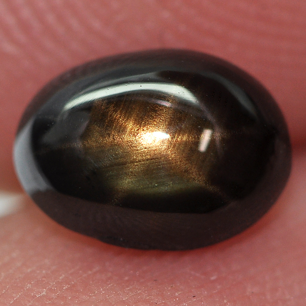 1.50 Ct. Charming Natural Gemstone Black Star Sapphire 6 Rays Oval Cabochon