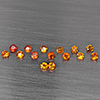Natural Orange Songea Sapphire Gemstones 1.35 Ct. 15 Pcs. Round Diamond Cut 2.7 Mm.