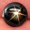 1.40 Ct 6.6 Mm. Round Cab Natural Gem Black Star Sapphire 6 Rays