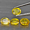 Natural Yellow Songea Sapphire 1.07 Ct. 4 Pcs Oval Shape 4.4 x 3.5 Mm Gemstone From Tanzania