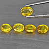Natural Yellow Songea Sapphire 1.44 Ct. 5 Pcs Oval Shape 4.6 x 3.7 Mm Gemstone From Tanzania
