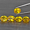 Natural Yellow Songea Sapphire 1.66 Ct. 5 Pcs Oval Shape 4.4 x 3.6 Mm Gemstone From Tanzania
