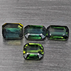 Natural Greenish Yellow Sapphire 2.96 Ct. 4 Pcs Octagon Shape Gemstones From Thailand