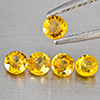 à¹ŒNatural Yellow Sapphrie 0.94 Ct. 5 Pcs Round Shape 3.4  Mm Gemstone from Thailand