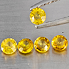 à¹ŒNatural Yellow Sapphrie 0.92 Ct. 5 Pcs Round Shape 3.4  Mm Gemstone from Thailand