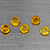 à¹ŒNatural Yellow Sapphrie 0.84 Ct. 5 Pcs Round Shape 3.4  Mm Gemstone from Thailand