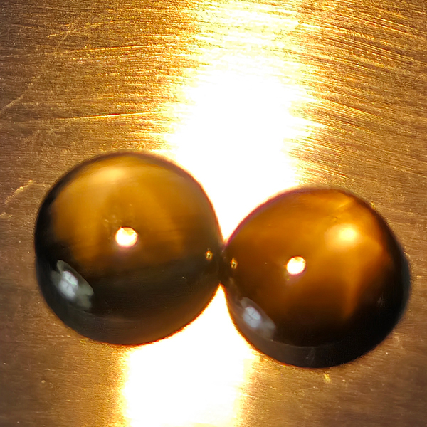Natural Black Star Sapphire 6 Rays 1.24 Ct. 2 Pcs. Round Cabochon Shape 5 Mm.